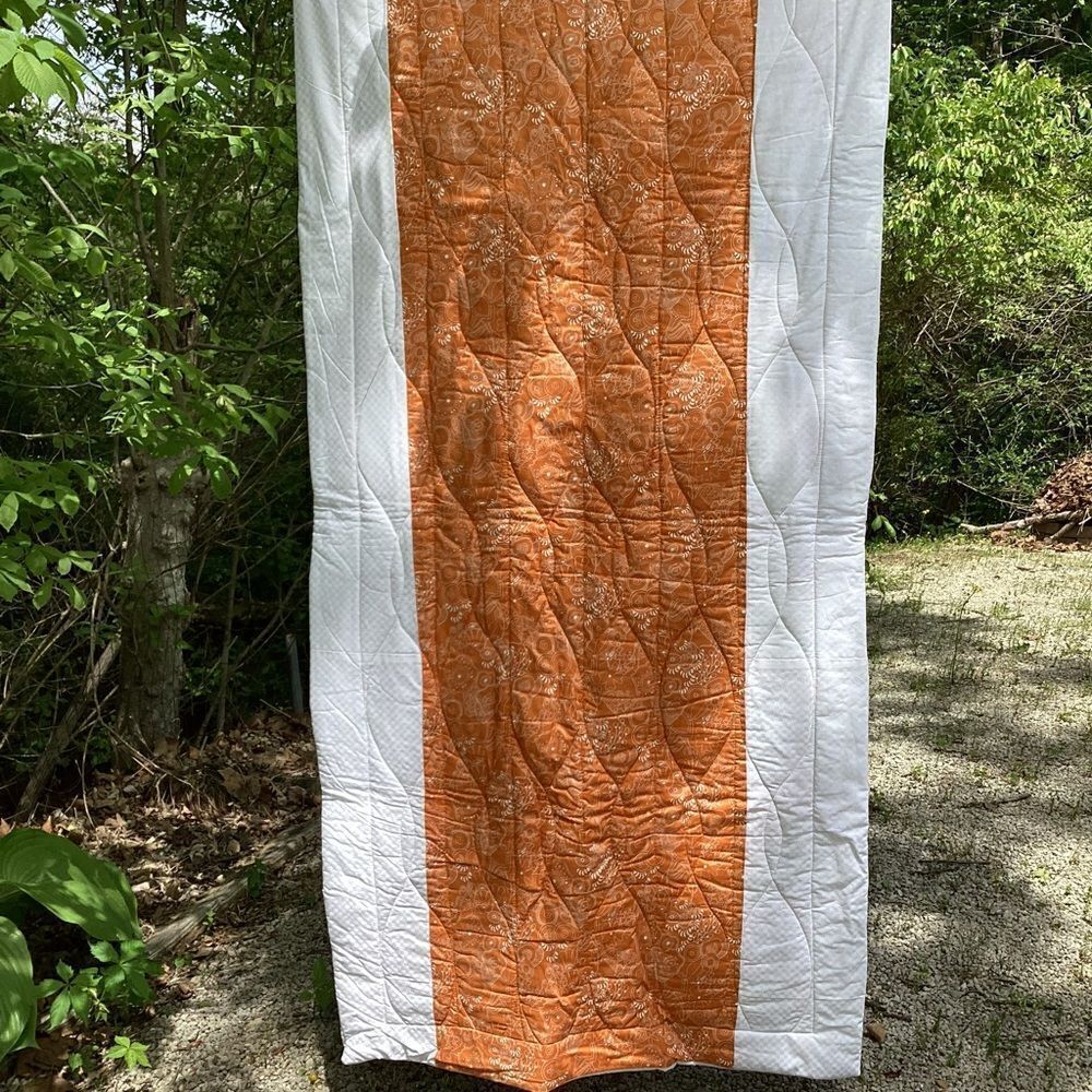 New With Tags. Bright Summer Orange and Green Garden Coin Lap Quilt - Picture 10 of 16